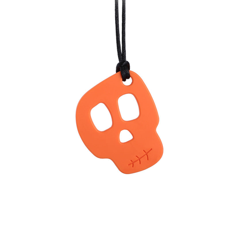 Autistic Children's Skull Teethers Sensual Chew Necklace Silicone Teether Teether Pendant 1618550713705