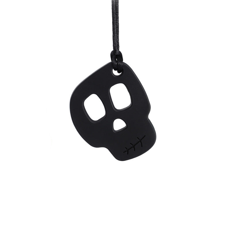 Autistic Children's Skull Teethers Sensual Chew Necklace Silicone Teether Teether Pendant 1618550713706