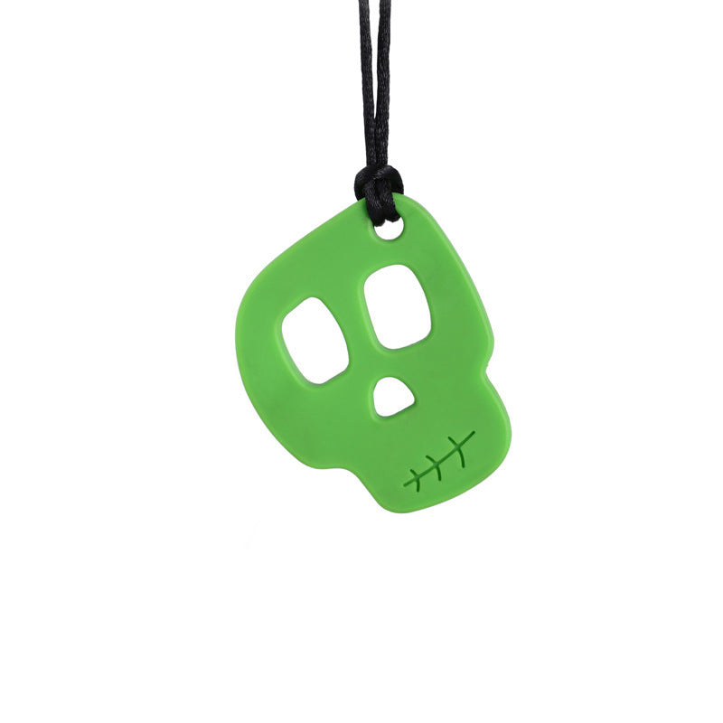 Autistic Children's Skull Teethers Sensual Chew Necklace Silicone Teether Teether Pendant 1618550713707