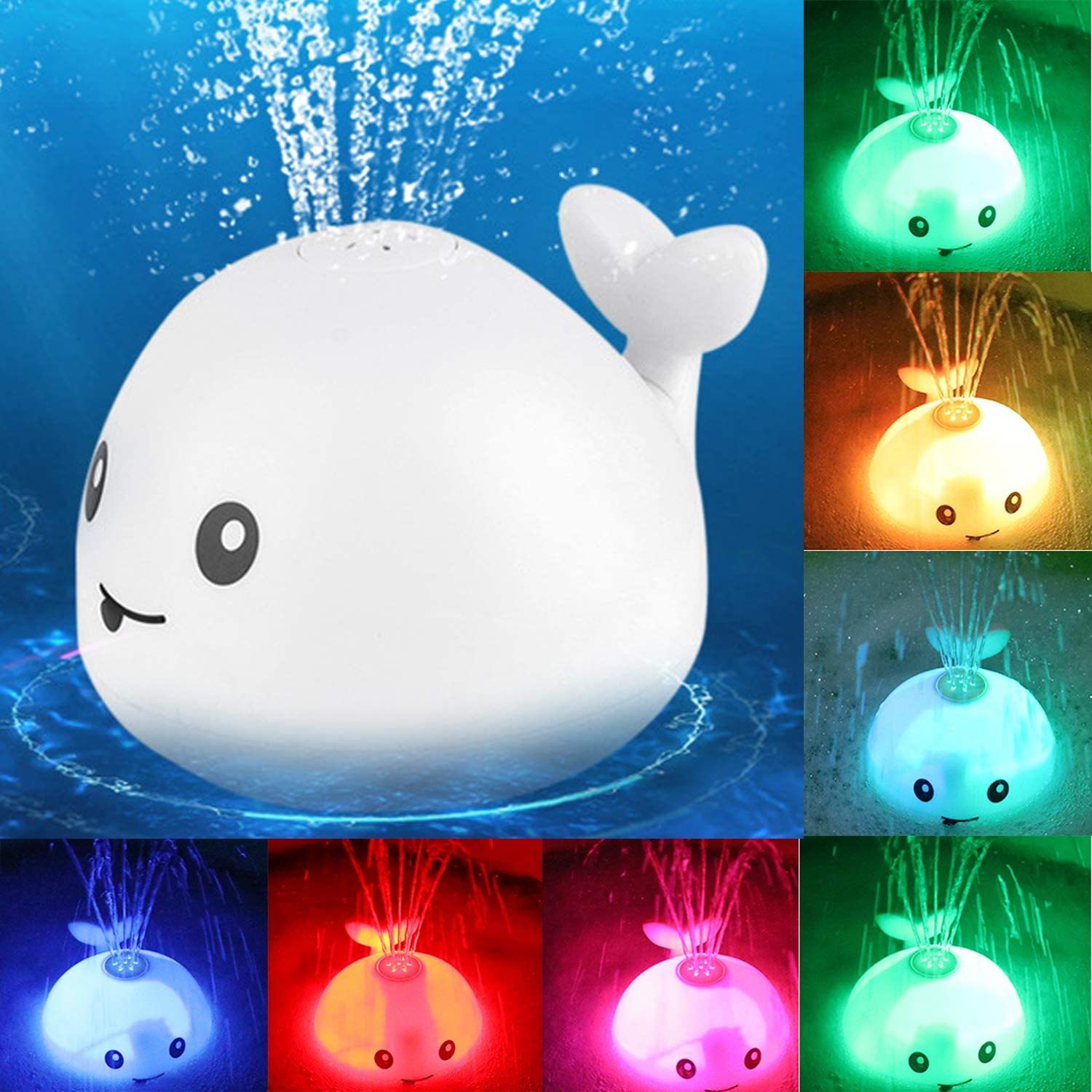 New Baby Bathroom Bath Electric Induction Whale Spray Small Toy 1618550731352