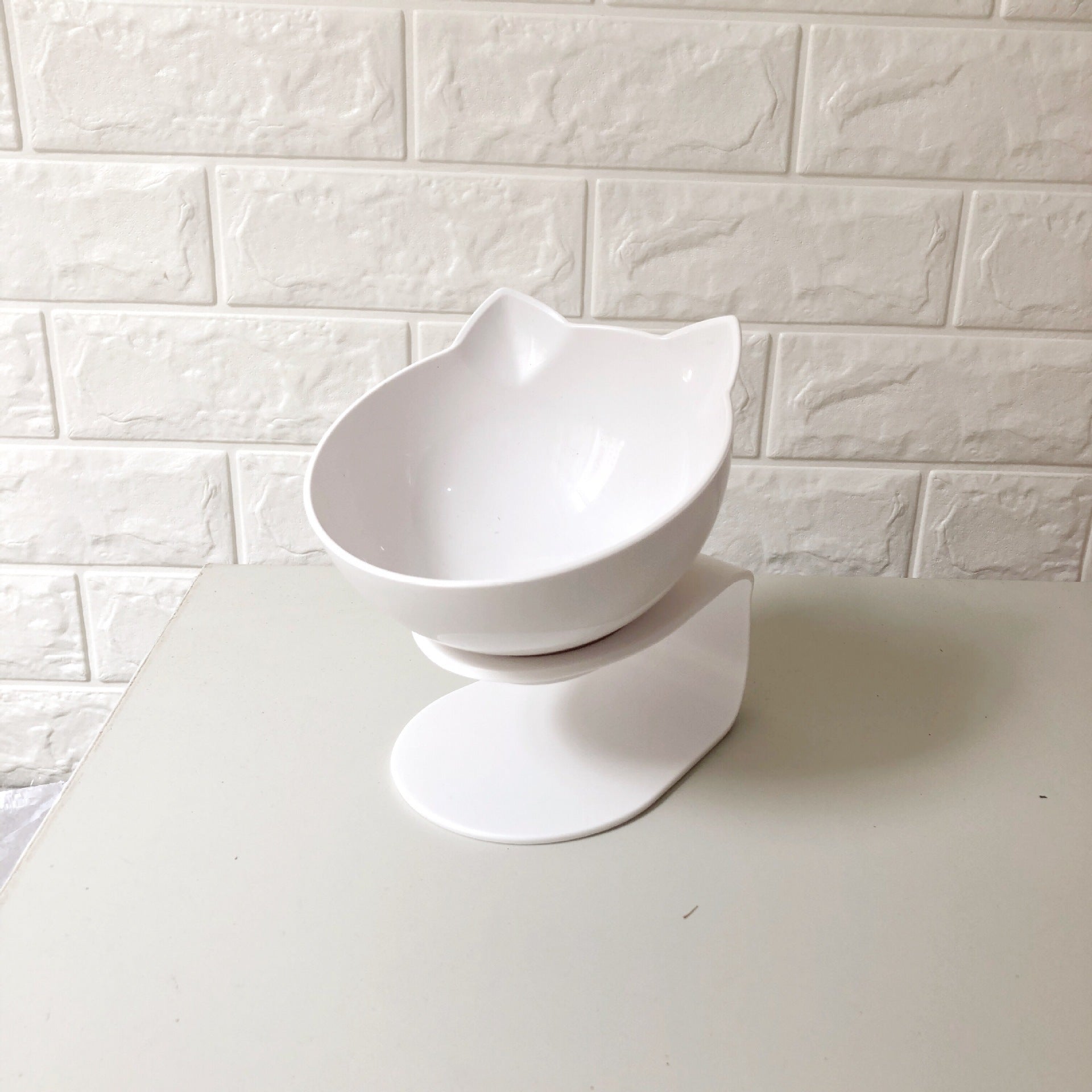 New Inclined Food Cat Ear Oblique Mouth Transparent Single Pet Bowl 1618558624919