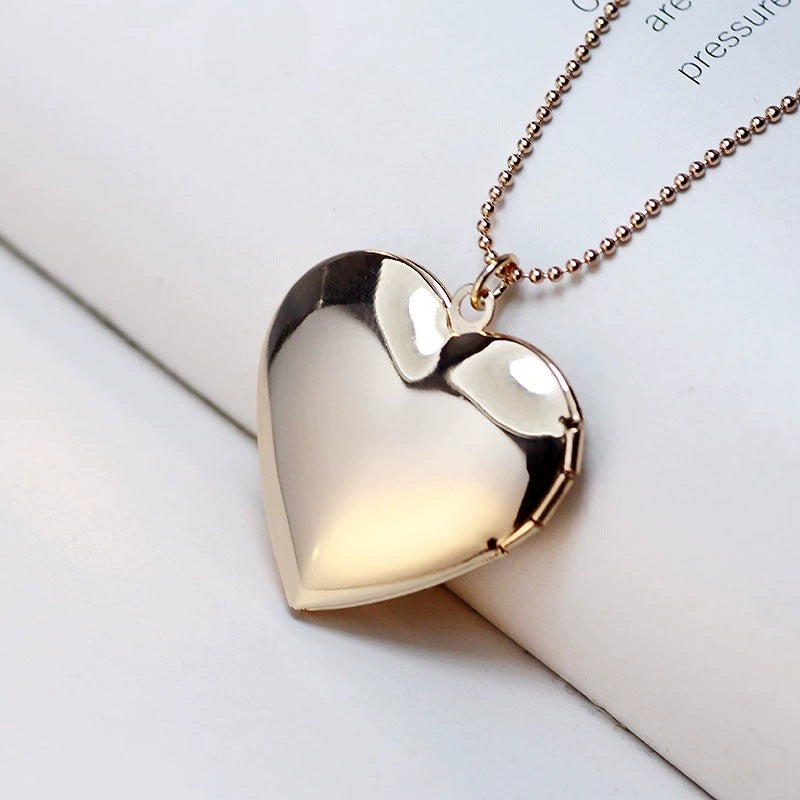 Photo Box Heart Pendant Sweater Chain Love Can Be Opened All-Match 1618572575179