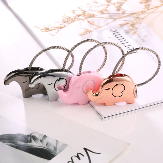 Creative Couple Pair Elephant Keychain Car Pendant 1618713261788