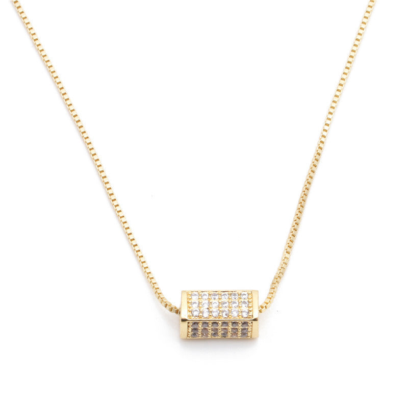 Micro-inlaid Zircon Creative Cylindrical Long Waist Long Diamond Necklace 1618728216636