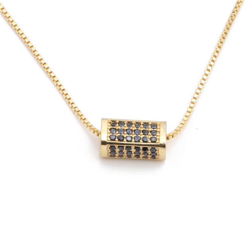 Micro-inlaid Zircon Creative Cylindrical Long Waist Long Diamond Necklace 1618728216652