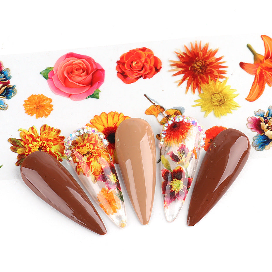 Nail Sticker Ins Retro  Floral Rose Nail Lace Paper Star Transfer Paper Nai 1618794556636