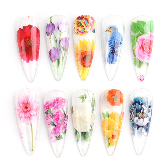 Nail Sticker Ins Retro  Floral Rose Nail Lace Paper Star Transfer Paper Nai 1618794556639