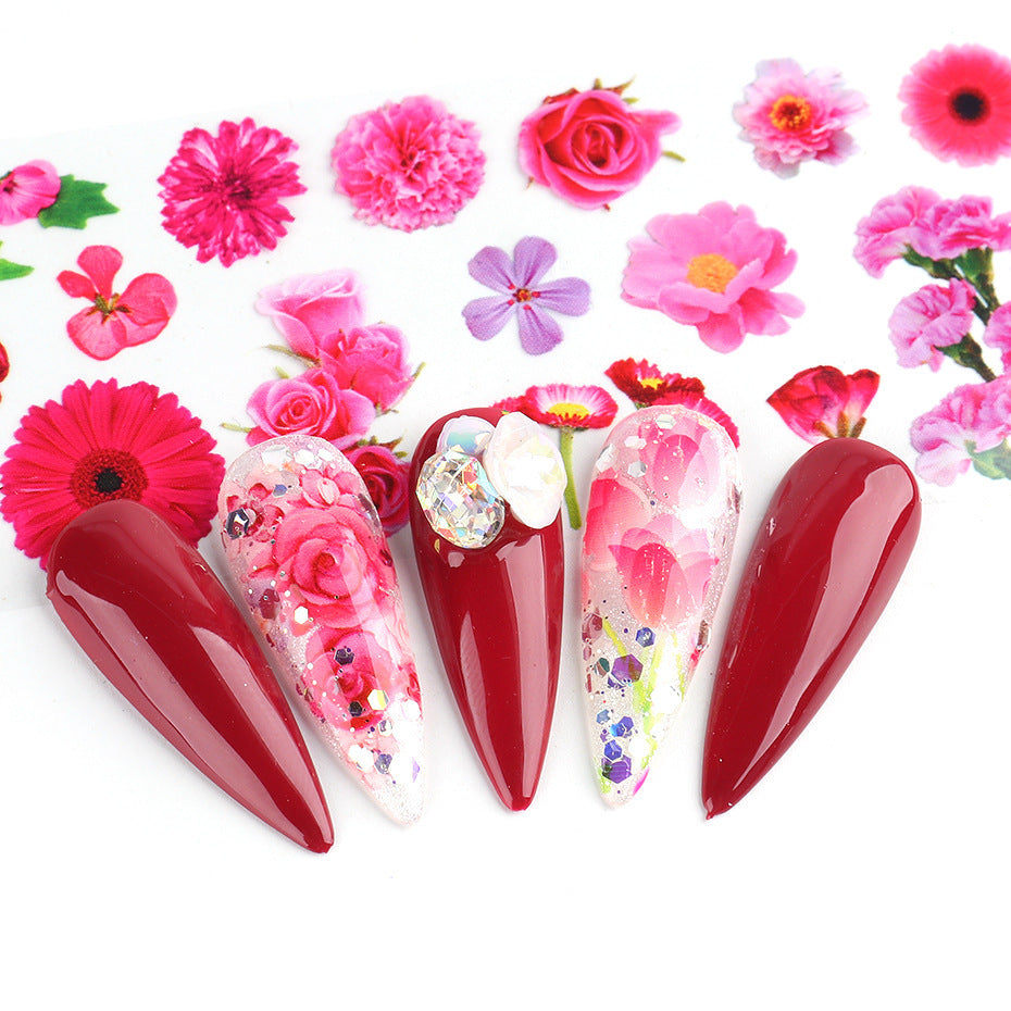 Nail Sticker Ins Retro  Floral Rose Nail Lace Paper Star Transfer Paper Nai 1618794556645