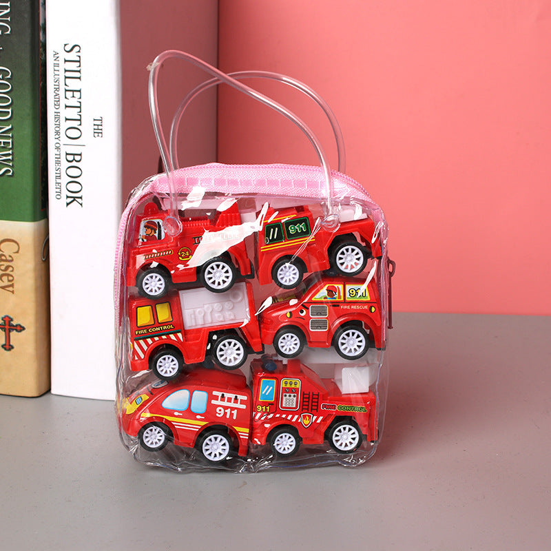 Pull Back CarInertial Car Pull Back carChildren's Fall Resistant Engineering VehicleExcavatorFire TruckTrolley Toy Stall 1618