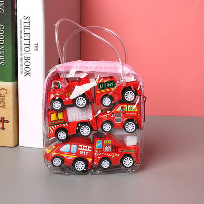 Pull Back CarInertial Car Pull Back carChildren's Fall Resistant Engineering VehicleExcavatorFire TruckTrolley Toy Stall 1618