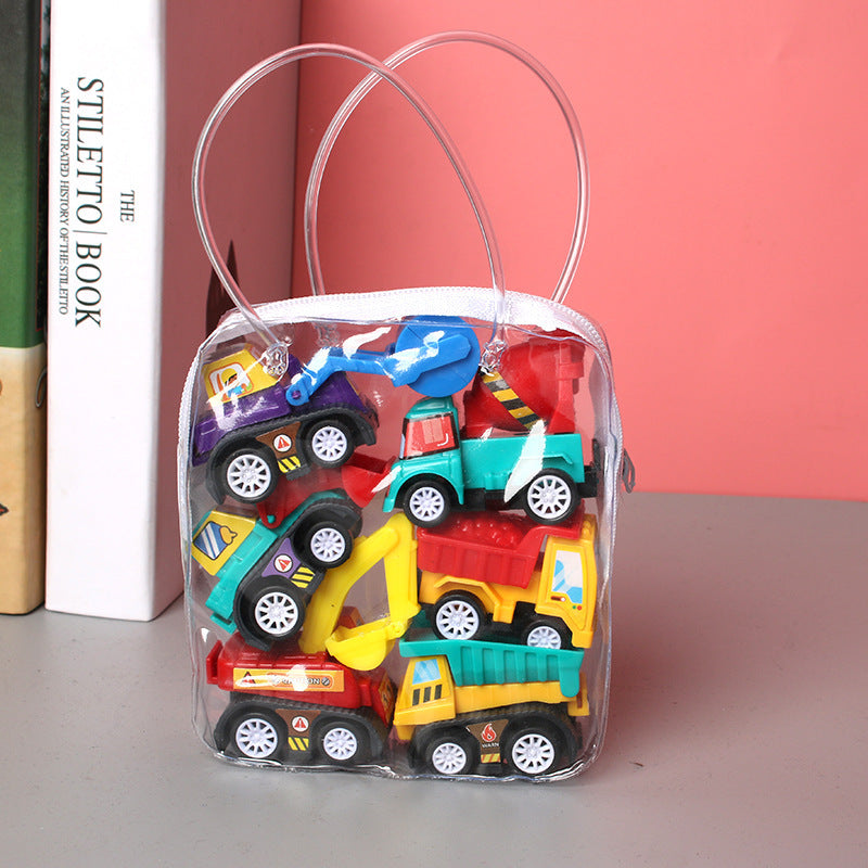 Pull Back CarInertial Car Pull Back carChildren's Fall Resistant Engineering VehicleExcavatorFire TruckTrolley Toy Stall 1618