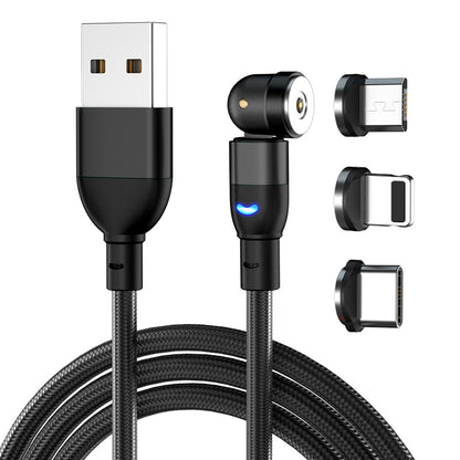 Data Cable 540 Degree Blind Suction Round Magnetic Charging Cable Three-in-one Bent Magnetic Cable - 图片 4