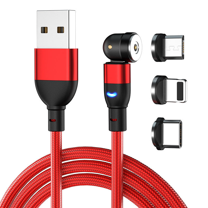 Data Cable 540 Degree Blind Suction Round Magnetic Charging Cable Three-in-one Bent Magnetic Cable - 图片 5