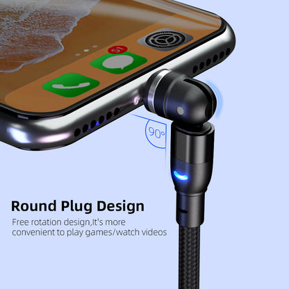 Data Cable 540 Degree Blind Suction Round Magnetic Charging Cable Three-in-one Bent Magnetic Cable - 图片 3