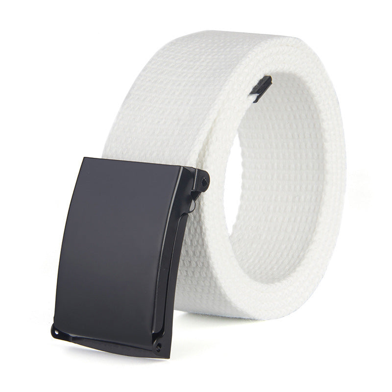 Trendy Fashion New Men'S And Women'S Trousers Solid Color Canvas Belt Men'S Belt 1618822969889