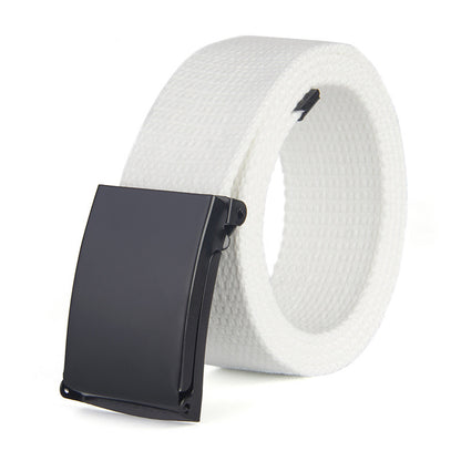 Trendy Fashion New Men'S And Women'S Trousers Solid Color Canvas Belt Men'S Belt 1618822969889