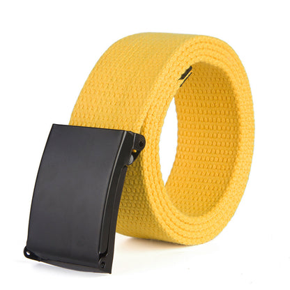 Trendy Fashion New Men'S And Women'S Trousers Solid Color Canvas Belt Men'S Belt 1618822970497