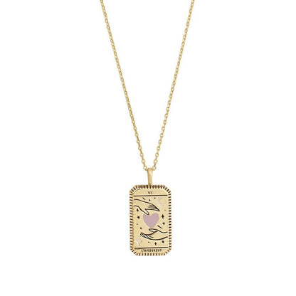 Ins Niche Tarot Pendant Necklace Copper Plated Real Gold Clavicle Chain 1618823464508
