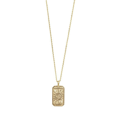 Ins Niche Tarot Pendant Necklace Copper Plated Real Gold Clavicle Chain 1618823464513