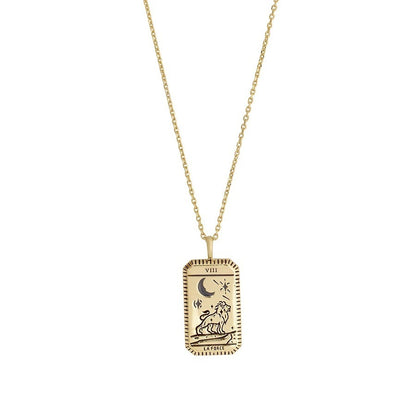 Ins Niche Tarot Pendant Necklace Copper Plated Real Gold Clavicle Chain 1618823464812