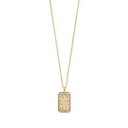 Ins Niche Tarot Pendant Necklace Copper Plated Real Gold Clavicle Chain 1618823509033