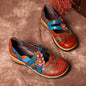 Retro British Floral Leather Combination Wild Little Girls Striped Wedge Flat Ladies Single Sandals 1618826043627 8905e45b 3f