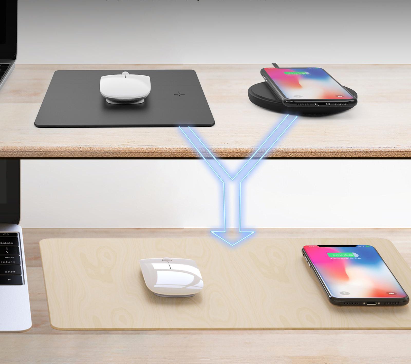 Wireless Charger Mouse Pad is Suitable For Android Apple Mobile Phone Fast Charging Base Fast Charging Xiaomi Smart - 图片 2