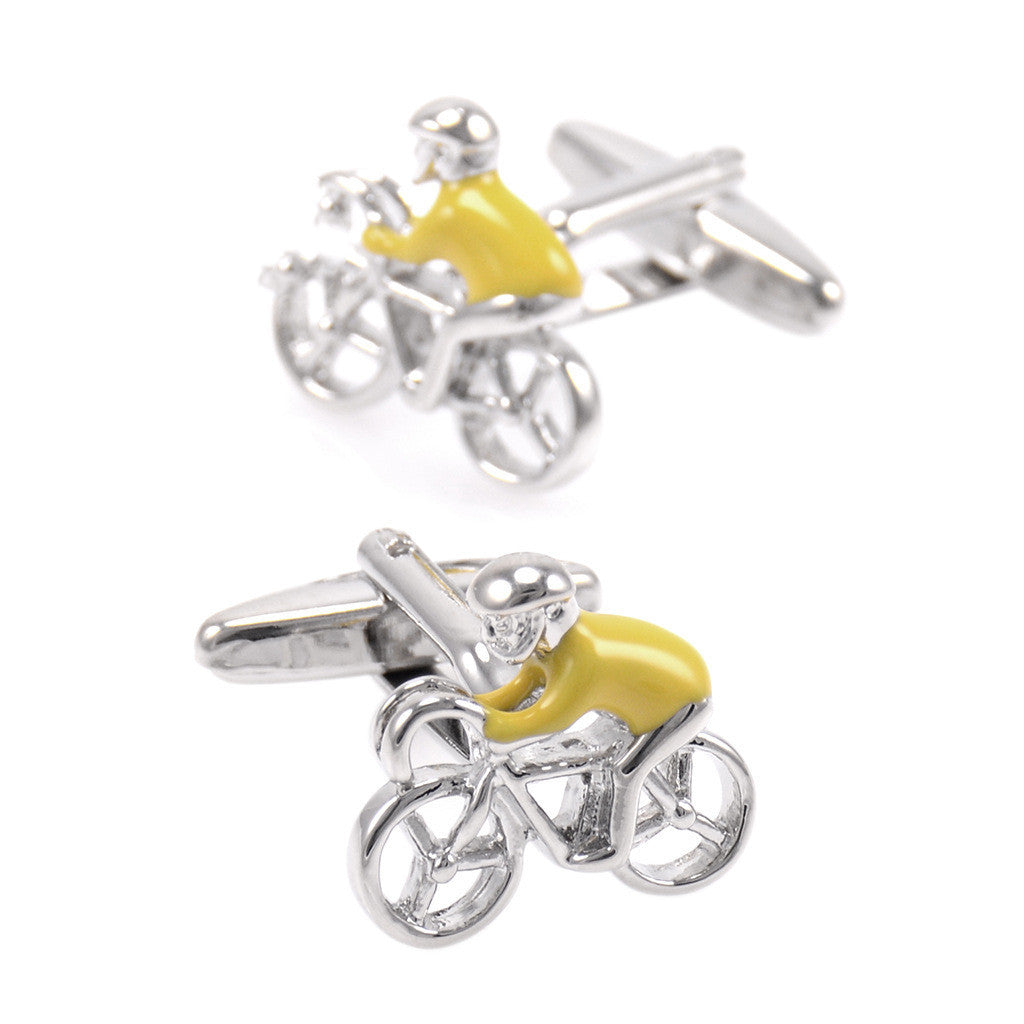 French Shirt Cycling Cufflinks Athlete Yellow 1618886381332