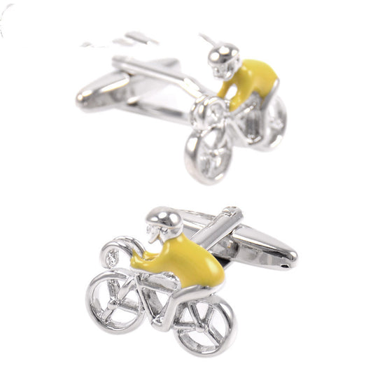 French Shirt Cycling Cufflinks Athlete Yellow 1618886381333