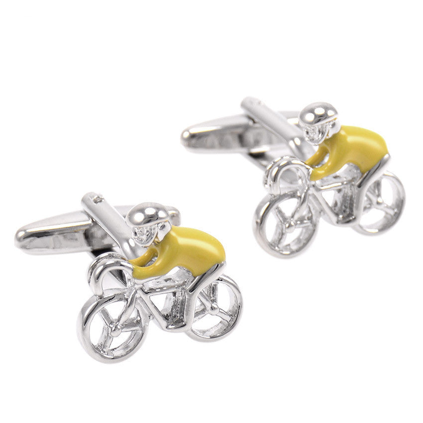 French Shirt Cycling Cufflinks Athlete Yellow 1618886381336