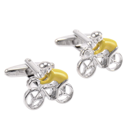 French Shirt Cycling Cufflinks Athlete Yellow 1618886381336