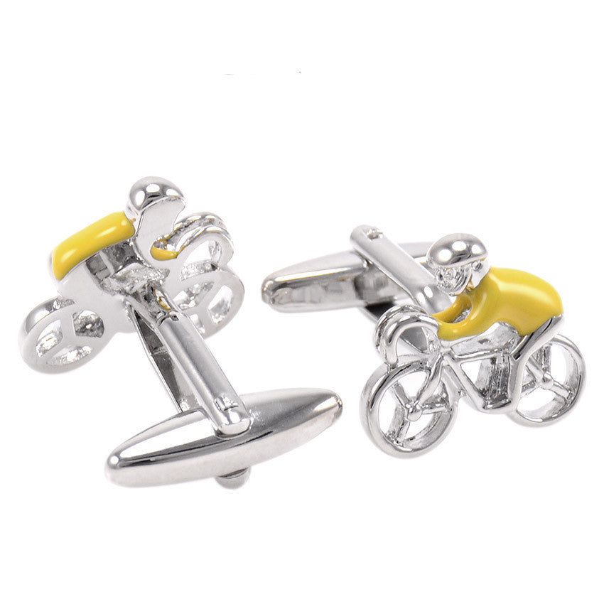 French Shirt Cycling Cufflinks Athlete Yellow 1618886381346