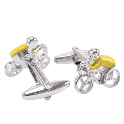 French Shirt Cycling Cufflinks Athlete Yellow 1618886381346