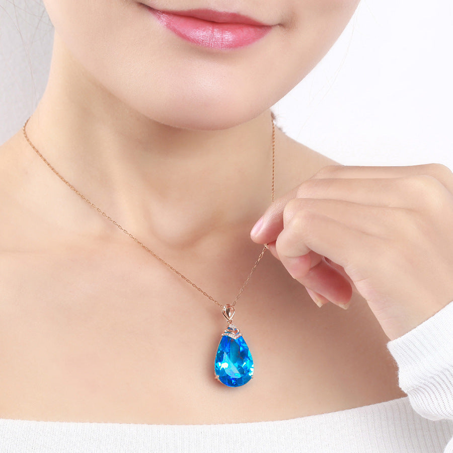 Large Loose Pear Shaped Sapphire Pendant 1618895677759