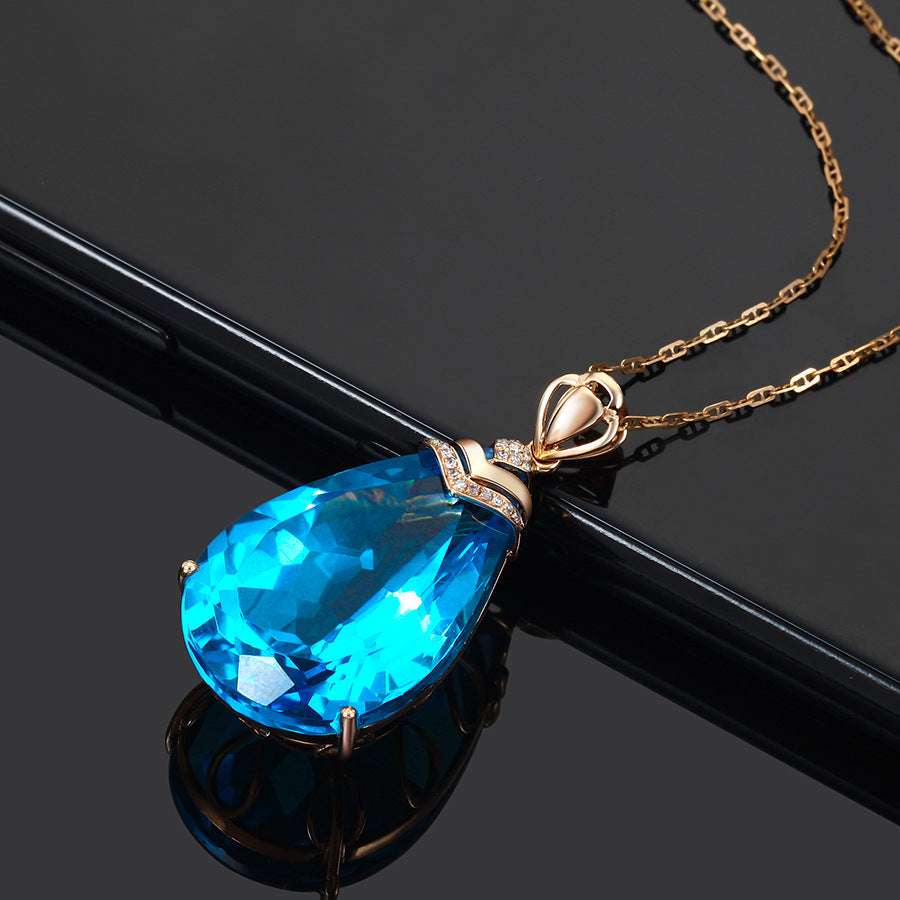 Large Loose Pear Shaped Sapphire Pendant 1618895683211
