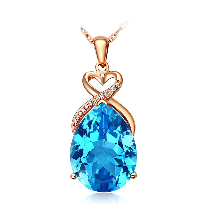 Pear Shaped Pendant In Imitation Of Natural Swiss Blue Drop 1618899619737