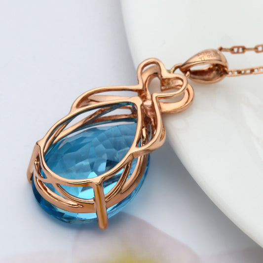 Pear Shaped Pendant In Imitation Of Natural Swiss Blue Drop 1618899619741