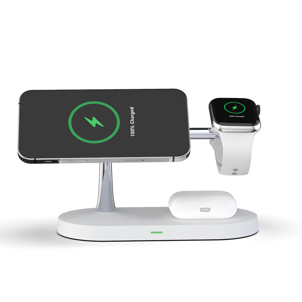 Multifunctional Five-In-One Magnetic Wireless Charging Watch Headset Desktop Mobile Phone Holder Charger 15W Fast Charge - 图片 3