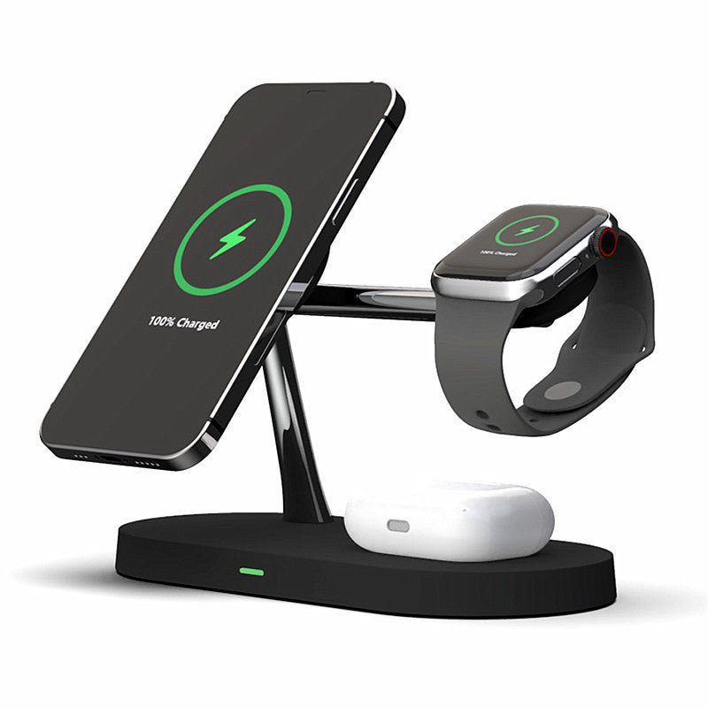 Multifunctional Five-In-One Magnetic Wireless Charging Watch Headset Desktop Mobile Phone Holder Charger 15W Fast Charge - 图片 6