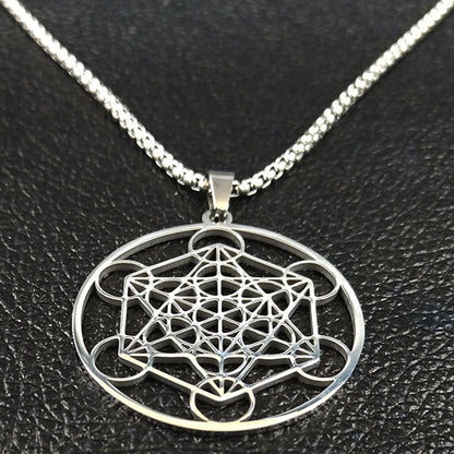 Moon Goddess Necklace Meditation Stainless Steel Hollow Pendant Necklace 1618916064016