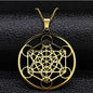 Moon Goddess Necklace Meditation Stainless Steel Hollow Pendant Necklace 1618916064019