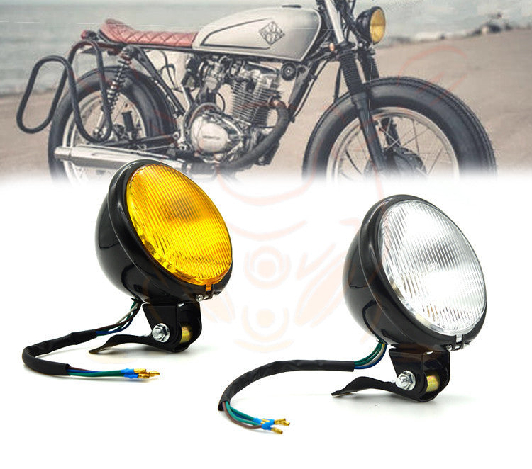 Retro Car Light Yellow Glass Retro Headlight Far And Near Fog Light 1619068152975