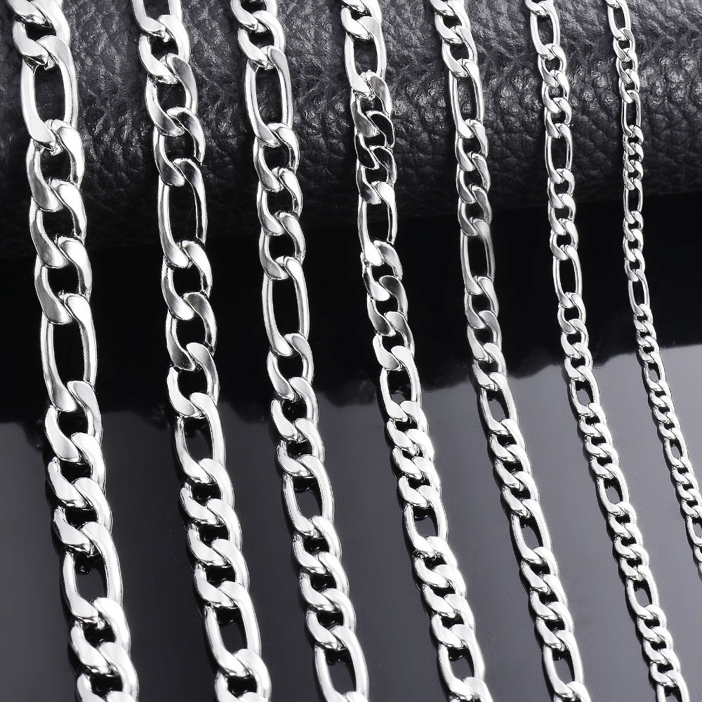HipHop Stainless Steel Titanium Steel Jewelry Figaro Cuba Chain Men And Women Accessories Chain 1619068972747