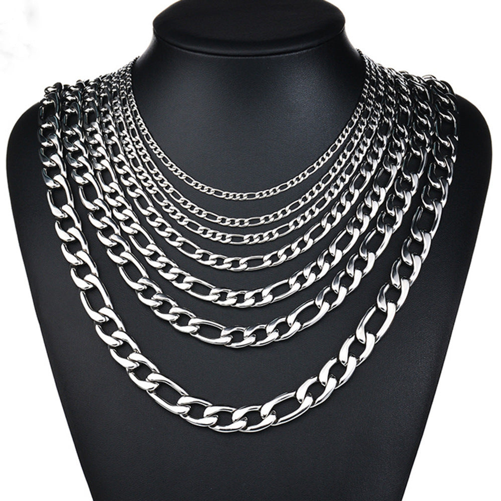 HipHop Stainless Steel Titanium Steel Jewelry Figaro Cuba Chain Men And Women Accessories Chain 1619068972749