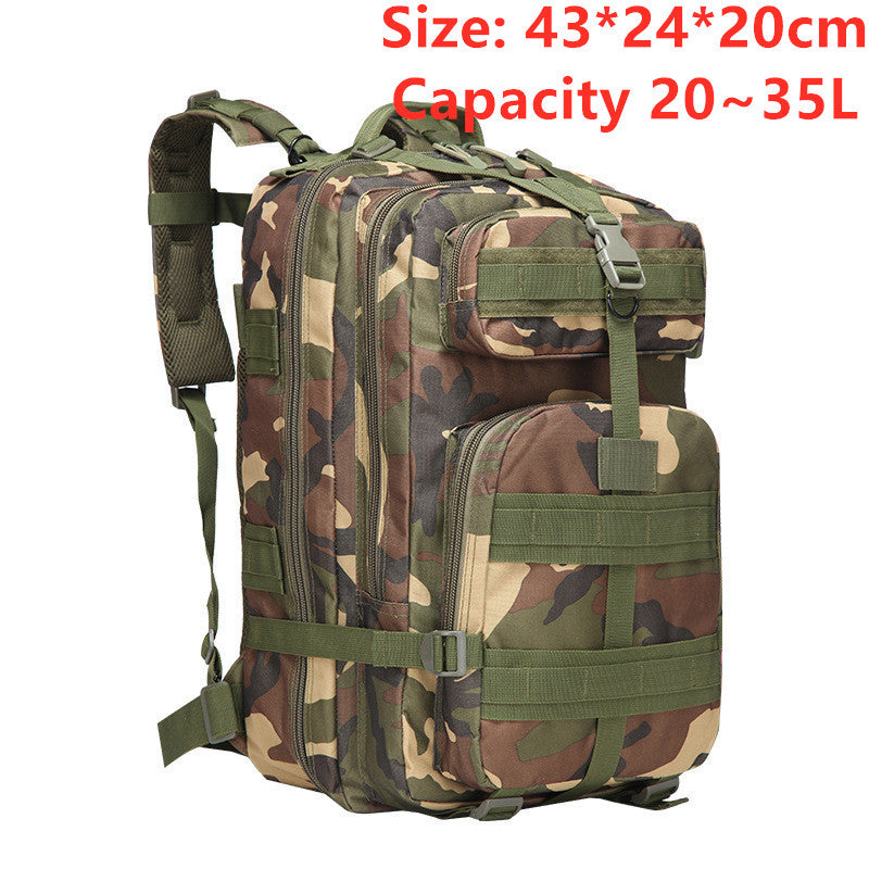 Sports outdoor mountaineering travel double shoulder knapsack camping army camouflage pack tactical backpack 45L large 3P Bac