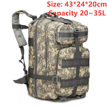 Sports outdoor mountaineering travel double shoulder knapsack camping army camouflage pack tactical backpack 45L large 3P Bac