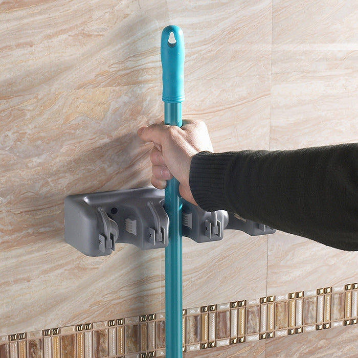 Plastic Mop Hook Wall Hanging Multifunctional Card Holder Drop Mop Rack Bathroom Broom Hanger 1619154938533