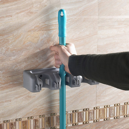 Plastic Mop Hook Wall Hanging Multifunctional Card Holder Drop Mop Rack Bathroom Broom Hanger 1619154938533
