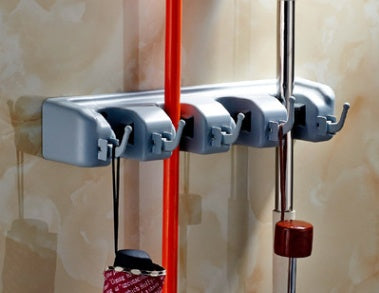 Plastic Mop Hook Wall Hanging Multifunctional Card Holder Drop Mop Rack Bathroom Broom Hanger 1619154938538