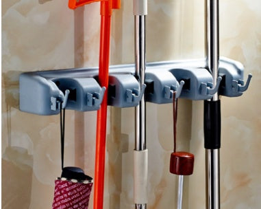 Plastic Mop Hook Wall Hanging Multifunctional Card Holder Drop Mop Rack Bathroom Broom Hanger 1619154938540